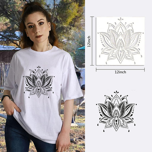 9 Pack Large Reusable Stencil Mandala Stencil Laser Cut Painting Template for Wood Wall Floor Tile Fabric Crafts Furniture Stencils Painting(12x12...