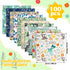 Oudain 100 Pcs Cotton Fabric Square Patchwork Craft Fabric Scraps Quilting Fat Bundles Flower Animals Cartoon for DIY Sewing Cloths (Cute, 10 Inch...