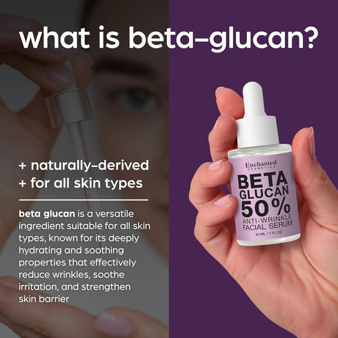 50% Beta Glucan Face Serum Anti-Wrinkle Hydrating Plumping for Dry Skin Fine Line Deep Wrinkle Dark Spot Niacinamide Centella Korean Skincare 1.01...