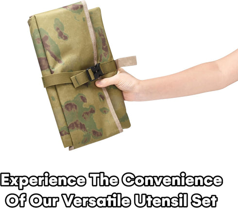 Grippi Hanging Camping Utensil - Tableware Storage Organizer - Compact Waterproof Bag for Outdoor Cooking Enthusiasts - Camp Kitchen Equipment - C...