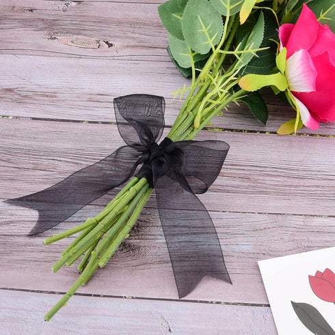 1-1/2 Inch Sheer Organza Ribbon, 50 Yards/Roll (Black)...