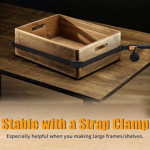 Feekoon Strap Clamps for Woodworking, Quick Release Band Clamps with 4 Corner Claws, Thick and Sturdy Belt Clamps, Adjustable Picture Frame Clamp ...