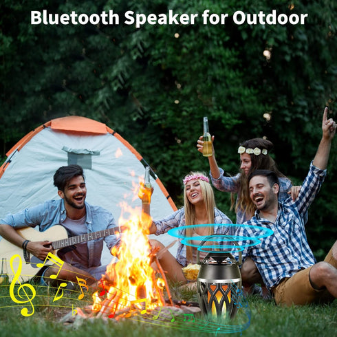 Vanten Outdoor Bluetooth Speakers, Bluetooth 5.0 Led Flame Speaker, IPX5 Waterproof Flame Torch Atmosphere Speaker, Patio Speakers Gifts for Men W...