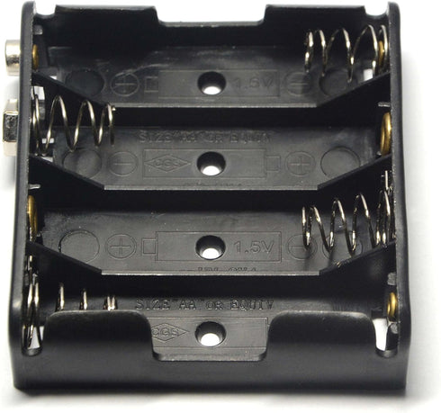 3 Pcs 4 x 1.5V (6V) AA Battery Holder Leads with 3 Pcs 9V I Type Snap Connector Plastic Housing...