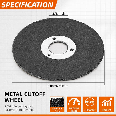 10 Pack 2 Inch Die Grinder Cut Off Wheels Mini Metal Cutting Disc 2'' x 1/16'' x 3/8'' Arbor Cutting Wheels for Angle Grinder Cut Off Tool Metal S...