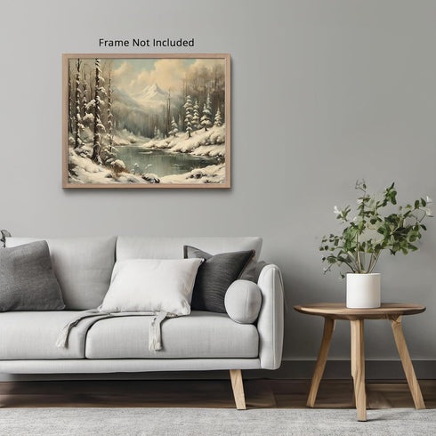 Posterizer 1 pcs-snowy winter scene of trees and nature 13-Landscape & Nature Art-GIft for Men Women Teens-Living Room Bedroom Decor- unframed wal...