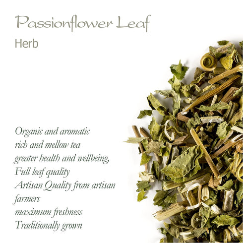 Passion Flower Tea Organic Calming - Whole Leaf Dried Passionflower - Passiflora Herb for Anxiety - Maypop - Wild Passion Vile - Paciflora Te Pasi...