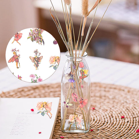 90 Pieces Fairy Stickers for Scrapbook, Transparent Flower Fairy Patch for Scrapbooking Hand Ledger Phone Case Laptop Diary DIY Crafts - (Undertin...