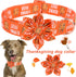 ARING PET Thanksgiving Dog Collar-Cotton Turkey Dog Collar with Flower, Adjustable Fall Orange Turkey Pet Collars Puppy Collars...