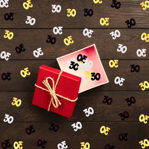30 Confetti Birthday Party Confetti Number 30 Sequins 30th Anniversary Party Glitter Metallic Foil Table Scatter for Party Table Decoration Suppli...
