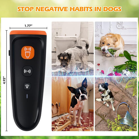 Anti Barking Device Ultrasonic Dog Bark Deterrent LED Flash+Sound Wave Drive Dog Barking Deterrent Dog Barking Control Devices Ultrasonic Bark Con...