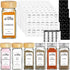 Tebery 198PCS Minimalist Spice Jars Labels and Pantry Stickers, White Printed Square Labels Fit Round or Rectangle Spice Jars Include a Reference ...