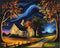 Posterizer 1 pcs- quaint old village-building in nature-night sky 3-Landscape & Nature Art-Floral Botanical Art- Decor for Home & Office- unframed...