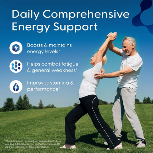 Thiamine B1 Supplement with COQ10 - Vitamin B12 Supplement for Energy & Focus - Women & Mens Energy Vitamins for Mental Alertness - Non-GMO & Vega...