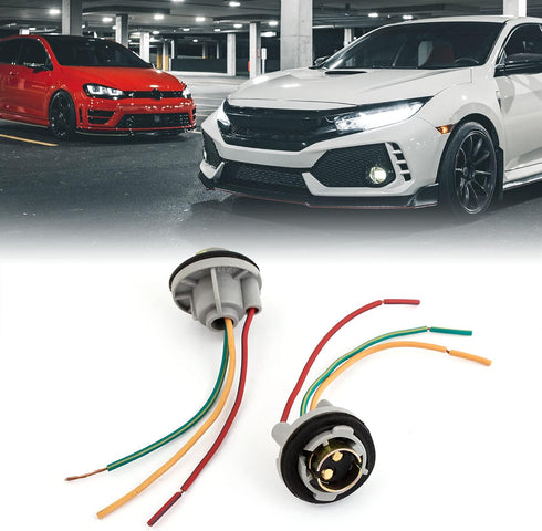 uxcell 2 Pcs 1157 BAY15D Turn Signal Brake Light Socket Wire Harness Connector Universal...