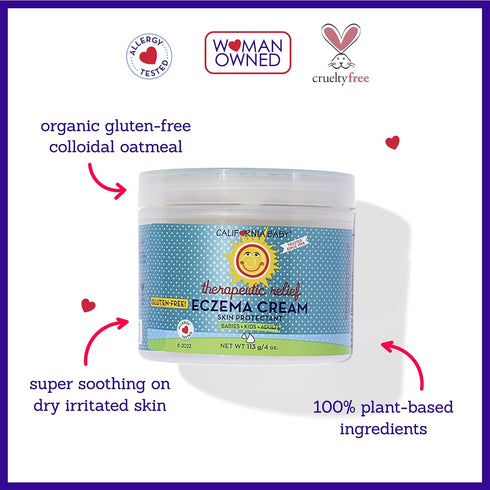 California Baby Eczema Cream | Steroid-Free Eczema Treatment | Colloidal Oatmeal + Aloe Vera | Soothing Eczema Lotion For Kids + Adults | 57 g / 2...