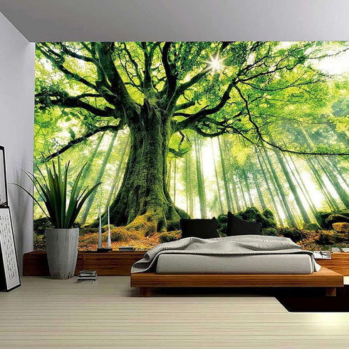 ENJOHOS Green Nature Tree Tapestry Home Decor Extra Large Wall Hanging Tapestry Enchanted Forest Backdrop for Bedroom Living Room Indoor Outdoor D...