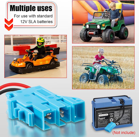 Saillong 2 Pack 12 AWG Wire Harness Connector Replacement Compatible with Peg-Perego 12 Volt SLA Battery Ride On Vehicle Boys and Girls Riding Toy...