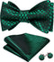 Barry.Wang Men Bow Tie Set Pocket Square Cufflink Silk Elegant Self Tied Tuxedo Paisley Bowtie Formal Wedding Party...