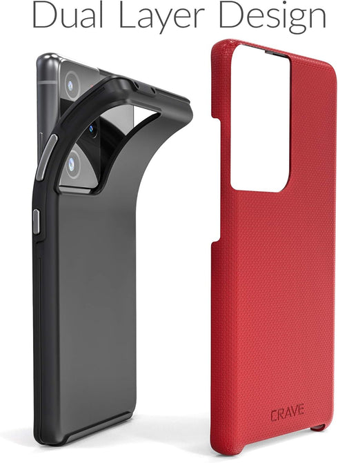 Crave Dual Guard for Galaxy S21 Ultra Case, Shockproof Protection Dual Layer Case for Samsung Galaxy S21 Ultra, S21 Ultra 5G (6.8 inch) - Red...