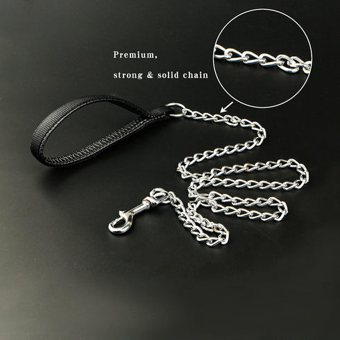 Heavy Duty Dog Leash,4FT/6FT Metal Dog Leash Dog Chain with Comfortable Handle for Medium & Large Size Dogs, Improved Dog Safety & Comfort ?Attach...