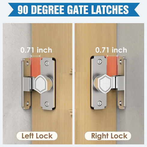 90 Degree Flip Barn Door Lock, Sturdy 304 Stainless Steel Gate Latch, Home Security Sliding Door Lock Best for Barn, Bathroom, Bedroom, Cabinet, G...