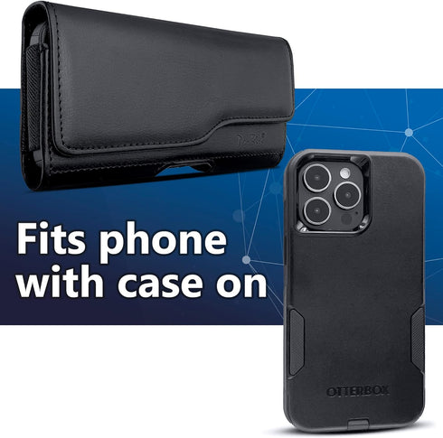 Holster for iPhone 15 Pro Max, 14 Plus, 13 Max, 12 Max, 11 Max, Xs Max, 8 Plus Leather Cell Phone Belt Holder Case with Belt Clip Pouch Carry Cove...