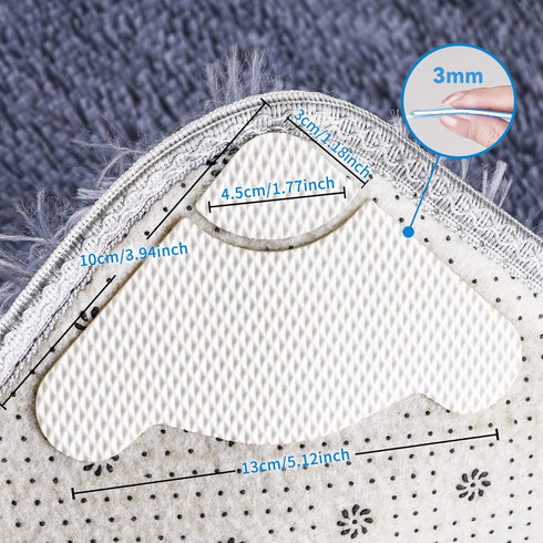 bemece 16PCS Rug Grippers - Enhanced Friction Non Slip Rug Tape, Washable Reusable Rug Pad Gripper, Anti-Curling, Double-sided Adhesive Rug Pad Gr...