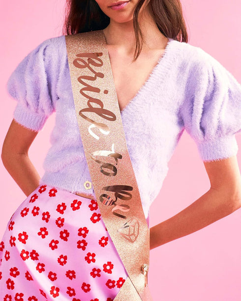 xo, Fetti Rose Gold Glitter Bachelorette Party Sash - Bride To Be | Bachelorette Party Decorations, Bridal Shower, Bride Gift...