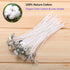 MILIVIXAY 6" Candle Wick Bundle: 100PCS Candle Wicks, 100PCS Candle Wick Stickers and 6PCS Wooden Candle Wick Holders - Wicks Coated with Paraffin...