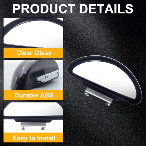 Blind Spot Mirror Adjustable 360 Degree Car Side Mirror, HD Glass Rear View Mirror Exterior Accessories for Car SUV Frame Thickness Less than 5MM...
