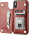 iPhone Xs Max Wallet Case with Card Holder,OT ONETOP Premium PU Leather Kickstand Card Slots Case,Double Magnetic Clasp and Durable Shockproof Cov...