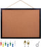 Black Cork Board Bulletin Board, 17.7"X 13.3" pin Boards for Walls, Oak Wood Finish Frame, Wall Mounted Cork Board for Office Home and School(Pins...