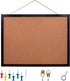 Black Cork Board Bulletin Board, 17.7"X 13.3" pin Boards for Walls, Oak Wood Finish Frame, Wall Mounted Cork Board for Office Home and School(Pins...