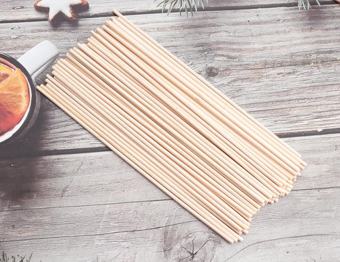 60 Pcs 8 Inch Wooden Dowel Rods Natural Unfinished Wood Hardwood Sticks for Crafting Project DIY Home Decoration Photo Painting Props Cake Toppers...