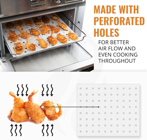 Parchment Paper Sheets for Toaster Oven Air Fryer 9 x 11 Compatible with Gowise, Cuisinart, Black Decker, Emeril Lagasse, Breville + More, Perfora...