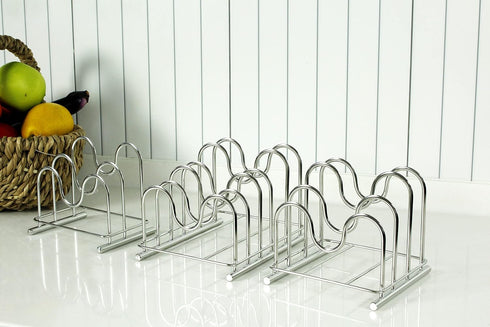 LENITH 304 Stainless Steel Wire Cutting Board Holder, Cutting Board Rack Organizer Kitchen with 2 Sectional...