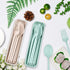 Camping Utensil Set, Reusable Utensils Set with Case, Plastic Cutlery Set Forks Spoon Tableware Chopsticks, Portable Cutlery Set for Travel Picnic...