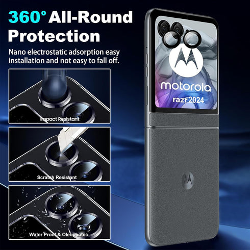 for Motorola Razr 2024/Razr+ 2024/Razr Plus Screen Protector?Self-Healing TPU Film with Camera Lens Protector,Case Friendly,HD,Anti-Scratch, 2+2 P...