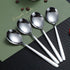 Berglander Dinnerware Set of 6, Stainless Steel Soup Spoons, Modern Table Spoon Set, Dishwasher Safe...
