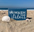 Sukha Home Wash Your Palms Wood Bathroom Sign, Palm Tree Decor, Beach Themed Bathroom Decor, Beachy Decorations Home Decor, Coastal Shelf or Wall ...