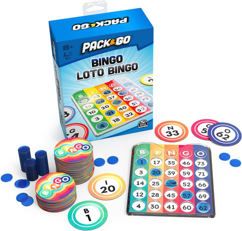 Pack & Go Bingo Game from Spin Master Games Outdoor Games Kids Games Yard Games Portable Rainbow Bingo Chips Games for Adults and Kids Ages 8 and ...