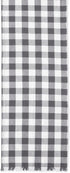 DII Heavyweight Fringed Check Tabletop Collection, Table Runner, 14x108, Gray...