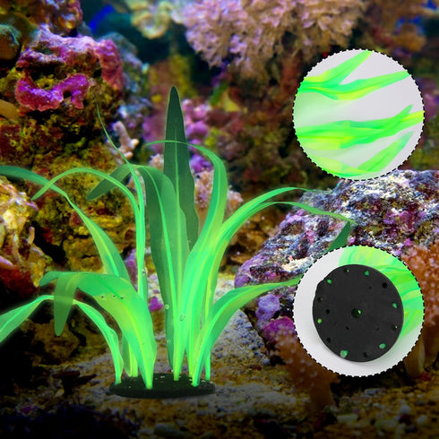 Fish Tank Decoration Plants, Artificial Aquarium Plants, Simulation Silk Aquarium Plants, Artificial Water Grass, 7 Inch Tall Floating Glowing Pla...