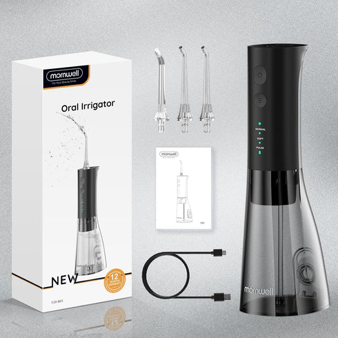 Water Flossers for Teeth, 300ML Cordless Water Flosser, Mornwell 3s Pressure Crescendo Oral Irrigator, Professional Rechargeable Portable Water Fl...