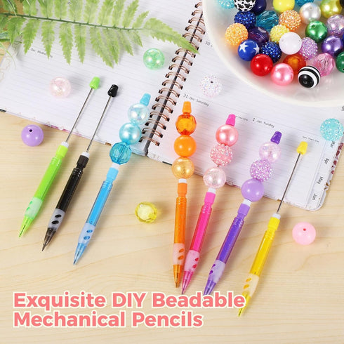32 PCS Beadable Mechanical Pencil, 0.7mm Beadable Pencils, Multi Color Mini Mechanical Pencils Drawing Pencils, Mechanical Small Pencils for Writi...