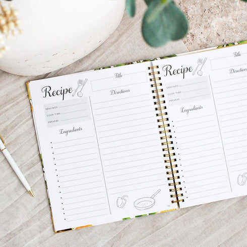 Recipe Book To Write In Your Own Recipes - Blank Family Cook Book Journal to Create Your Own DIY 100 Page Cookbook - Spiral Bound Recipe Organizer...