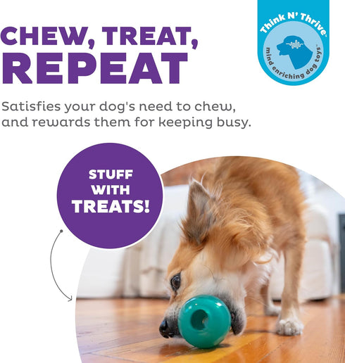 Outward Hound Double-Tuff Interactive Treat Stuffer Dog Chew Toy, Durable Dog Toy, Medium, Blue...