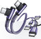 AINOPE Purple USB C to USB C Cable 2-Pack 6.6ft 60W USBC to USBC Fast Charging Cable Rigth Angle Type C to Type C USB C Cable Compatible with iPho...