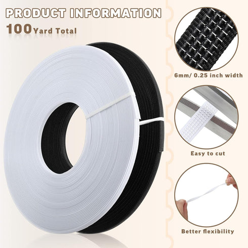 Tigeen 2 Pcs 100 Yards 6 mm Polyester Boning for Sewing Low Density Boning for Corsets Sew Through Corset Boning Wedding Party Dress Bridal Gowns ...